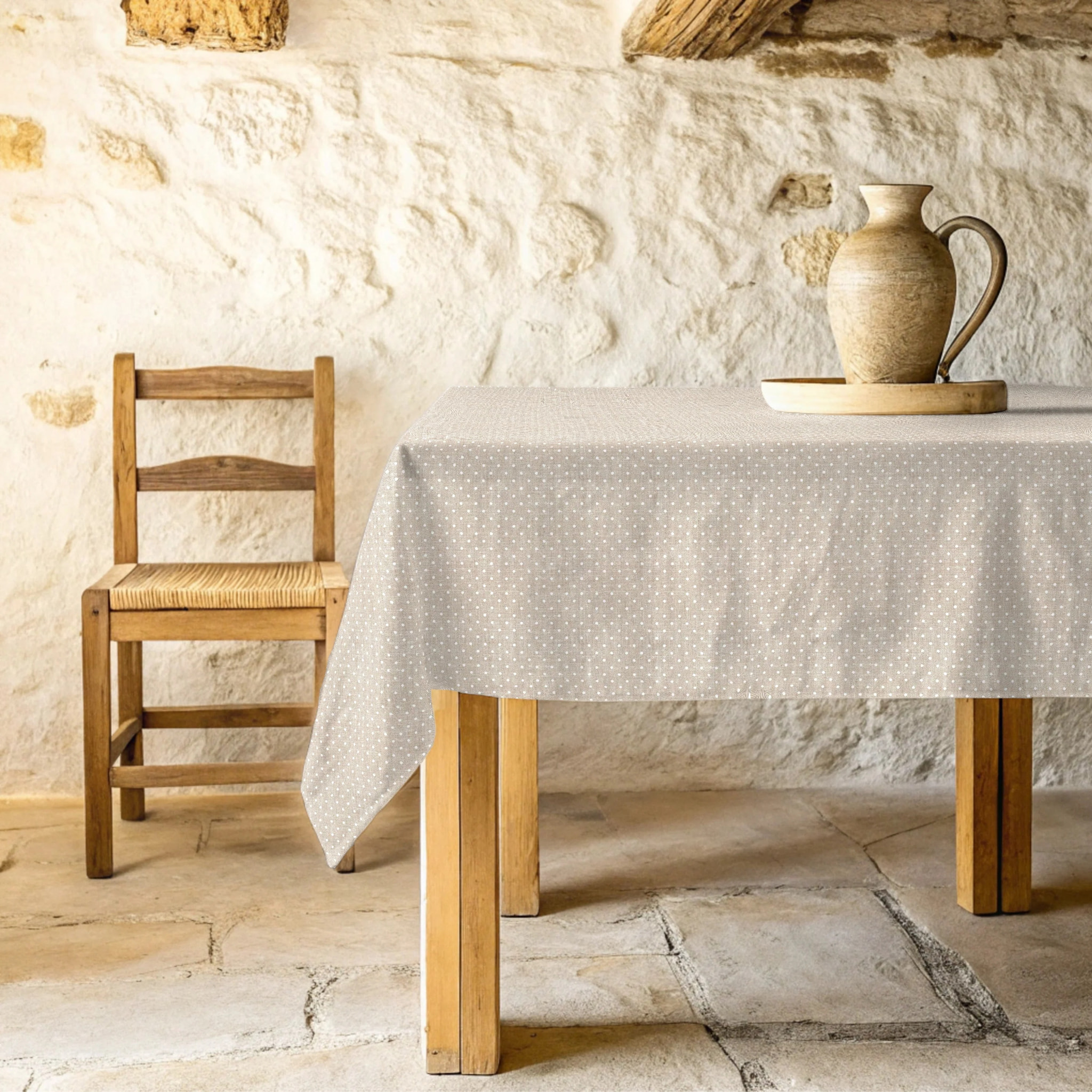 Nappe en résine anti-taches Plumeti blanc