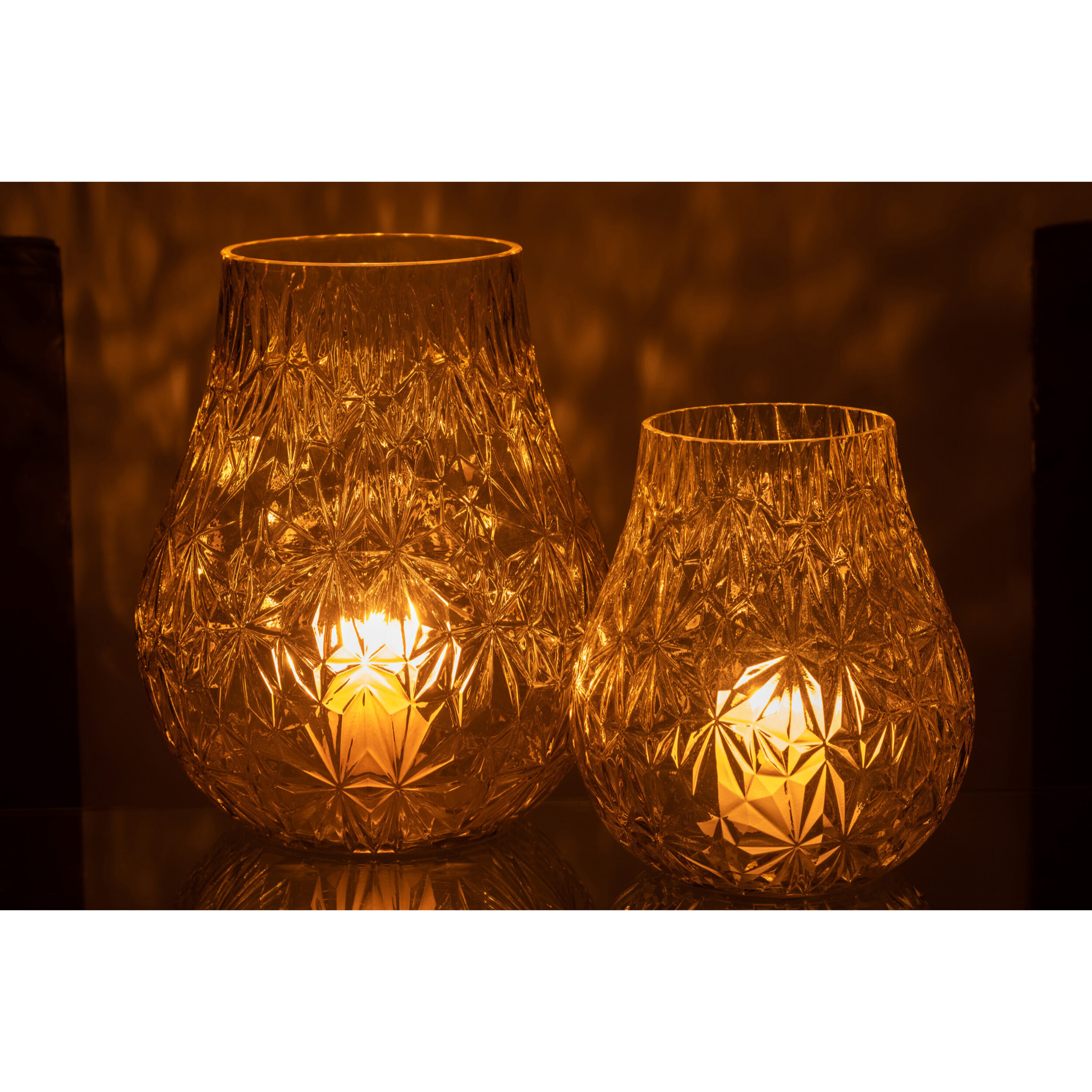 J-Line vase Nox Taille - verre - jaune - large - 28 cm de hauteur