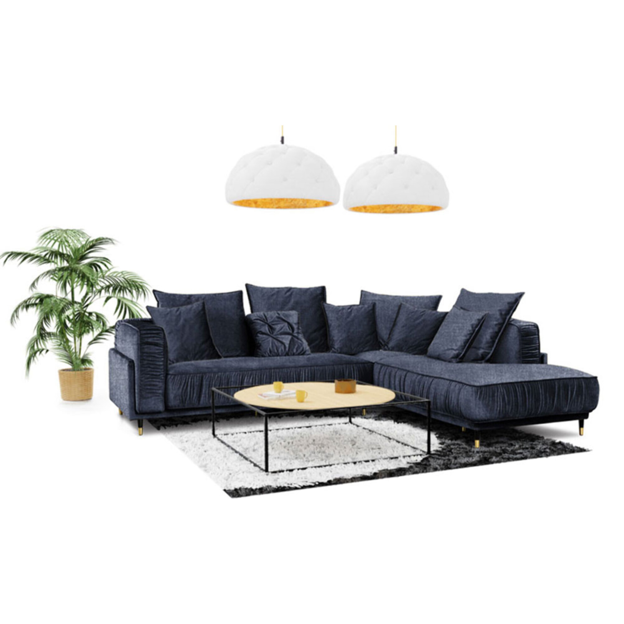 Canapé Tissu Angle droit Fiorenzo - 4 Places