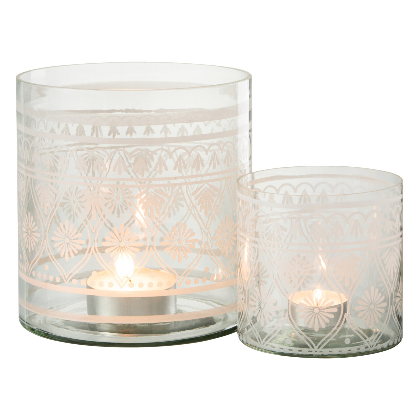 J-Line photophore Motifs - verre - blanc/transparent - large