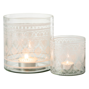 J-Line photophore Motifs - verre - blanc/transparent - large