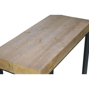Console Extensible 90x40/290 cm Tecno Sapin Teinté cadre Anthracite.