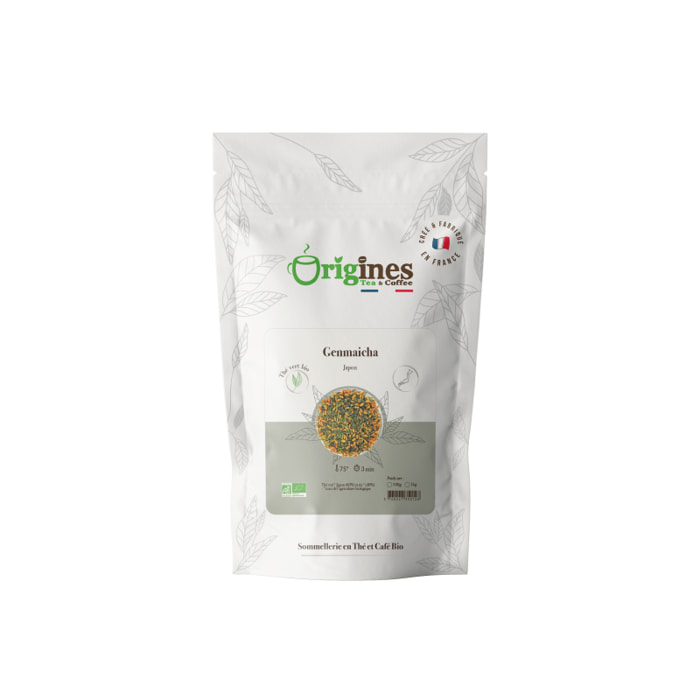 Genmaicha - Thé vert Bio du Japon au riz grillé - Sachet 100g