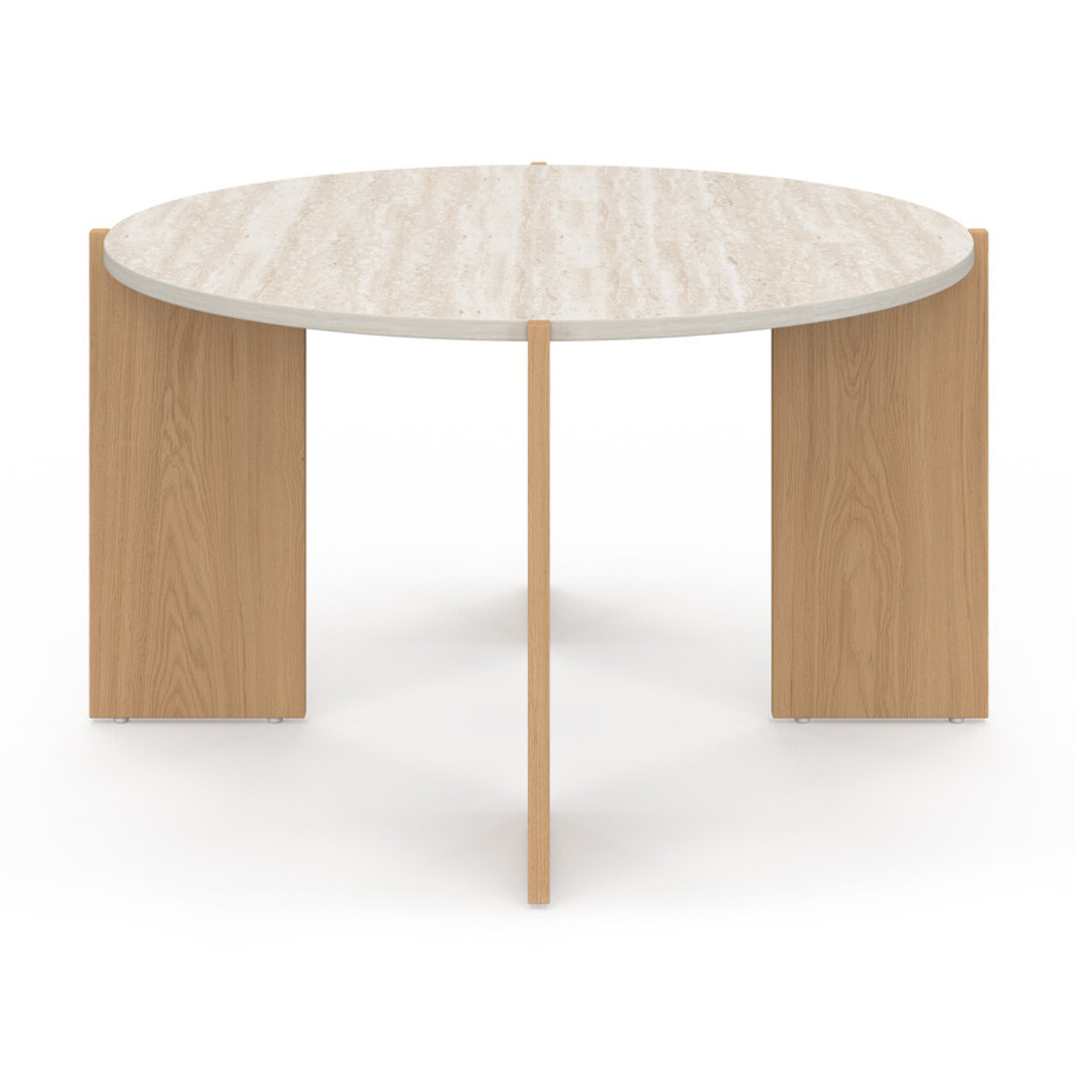 Table basse ronde Sidonie effet travertin Ø70cm