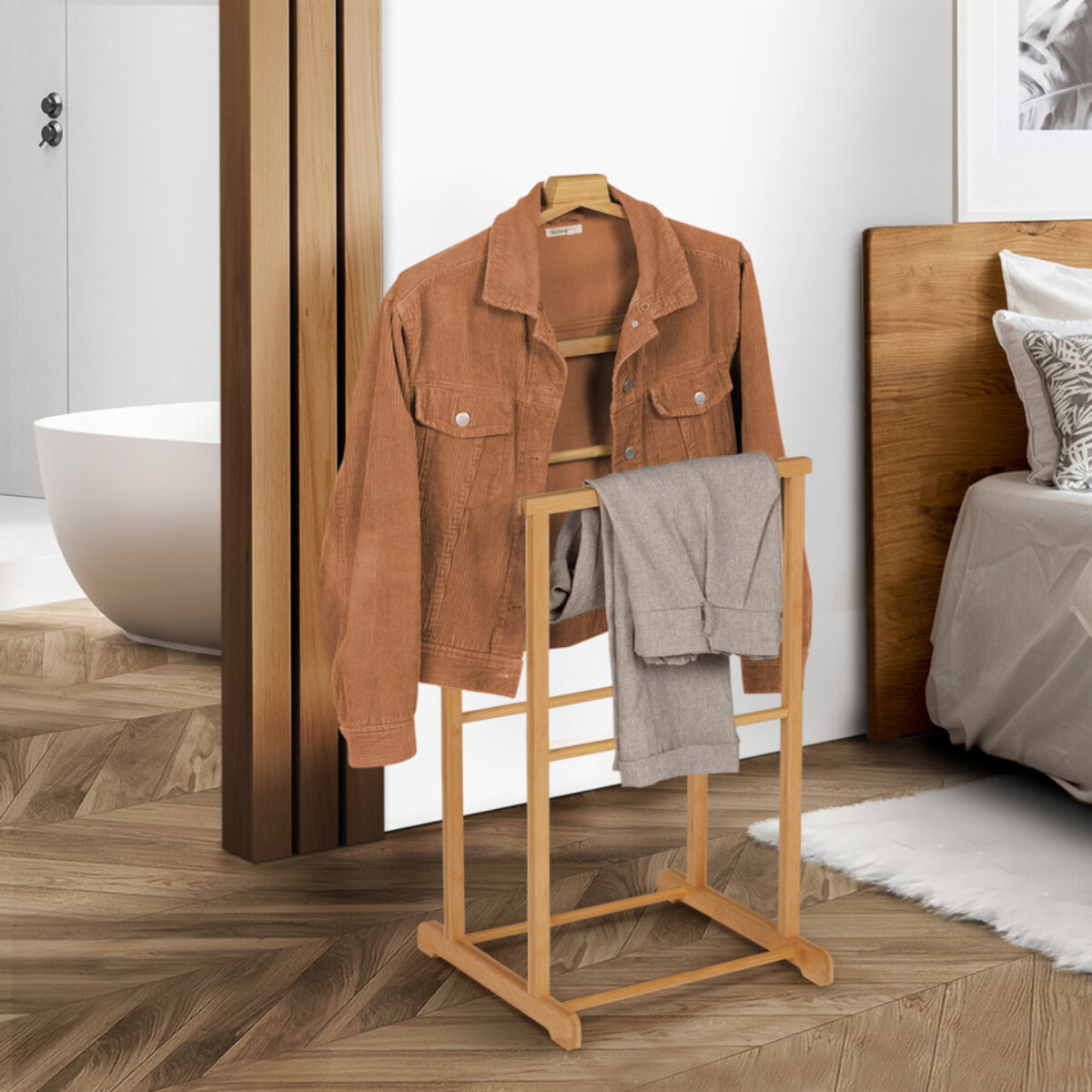 Valet de chambre Maya double portant en bambou