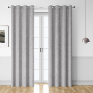 Rideau occultant aspect flanelle enduit - Gris