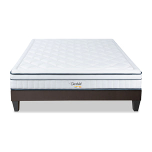 Ensemble Matelas Hybride Bartoldi & Sommier KIT15, 22 cm, Ressorts Ensachés & Mémoire de Forme, technologie Tri-Lattes, Soutien Ferme