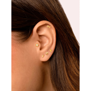 Orecchino Singolo Mini Moon Spark Argento Placcato Oro