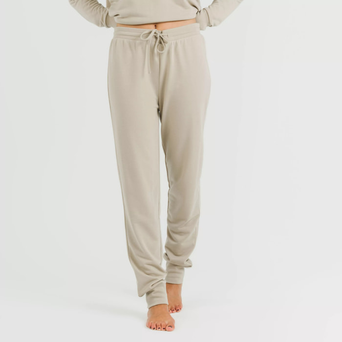 Pantalón largo básico deportivo beige