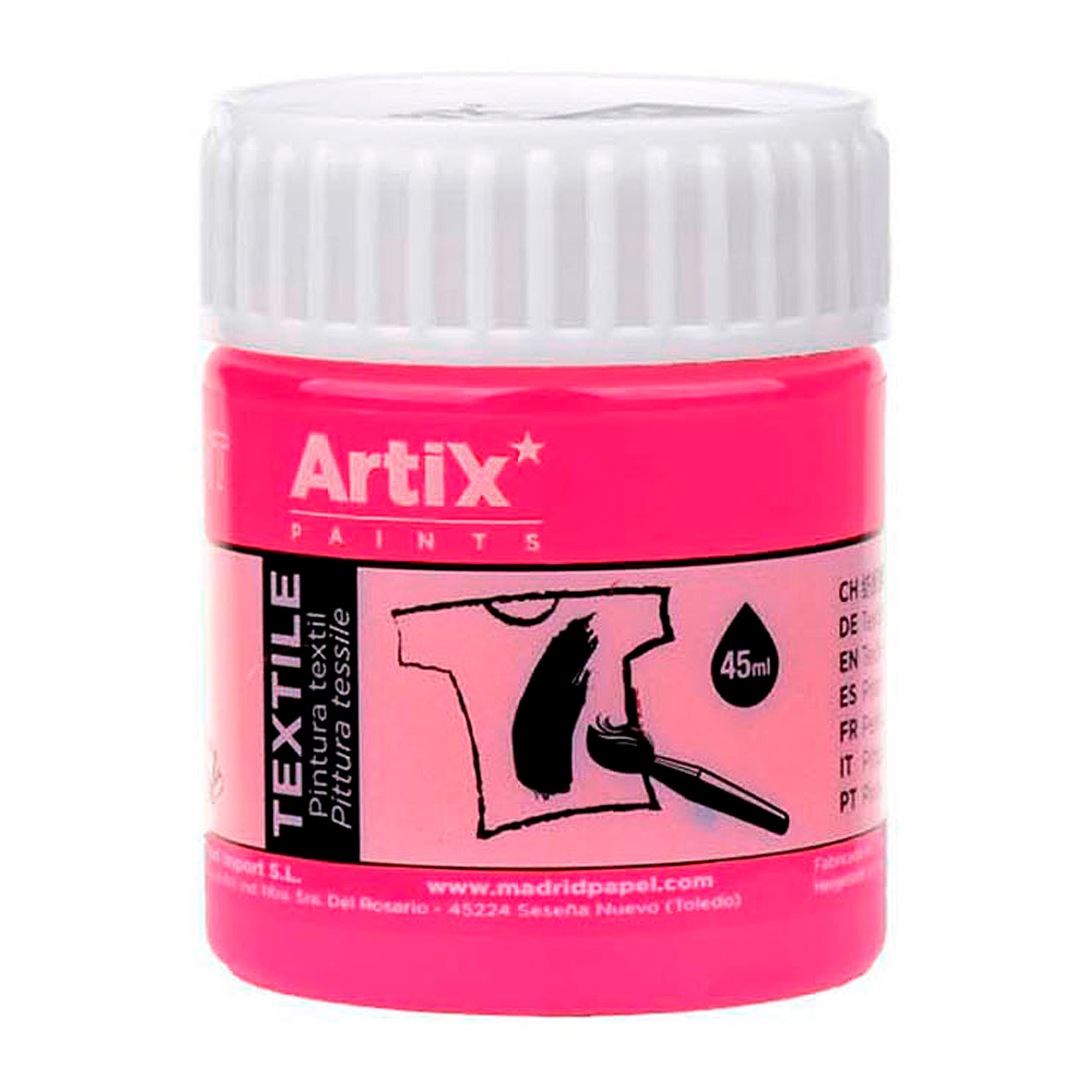 Pack 6 Uds. PINTURA TEXTIL ROSA NEÓN 45 ml