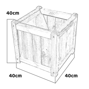 Diamante - Fioriera Giardino Legno Pino Impregnato - 40X40Cm