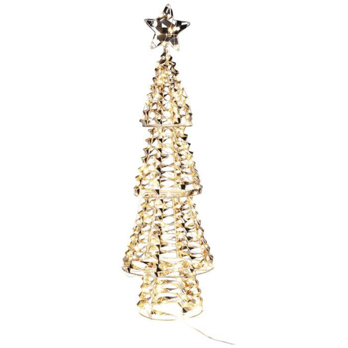 árbol de navidad con 200 micro luces led en blanco cálido diseño retorcido 21x21x68cm