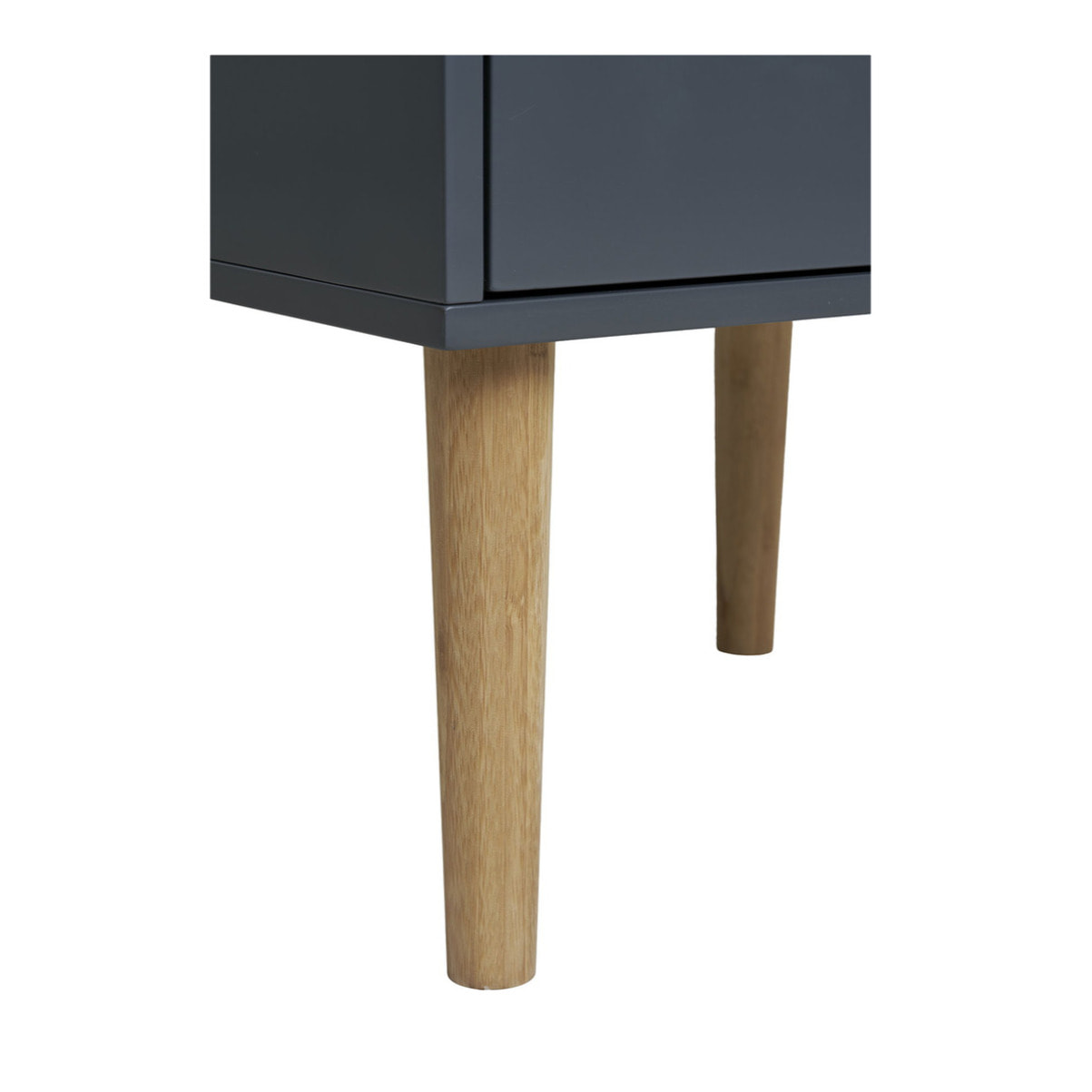 Tavolino Bisley con 2 cassetti in legno grigio scuro 40×35×55 cm