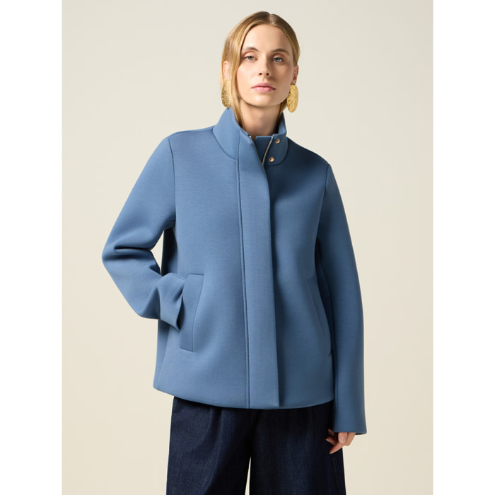 Oltre - Abrigo de neopreno con cuello alto - Light - blue