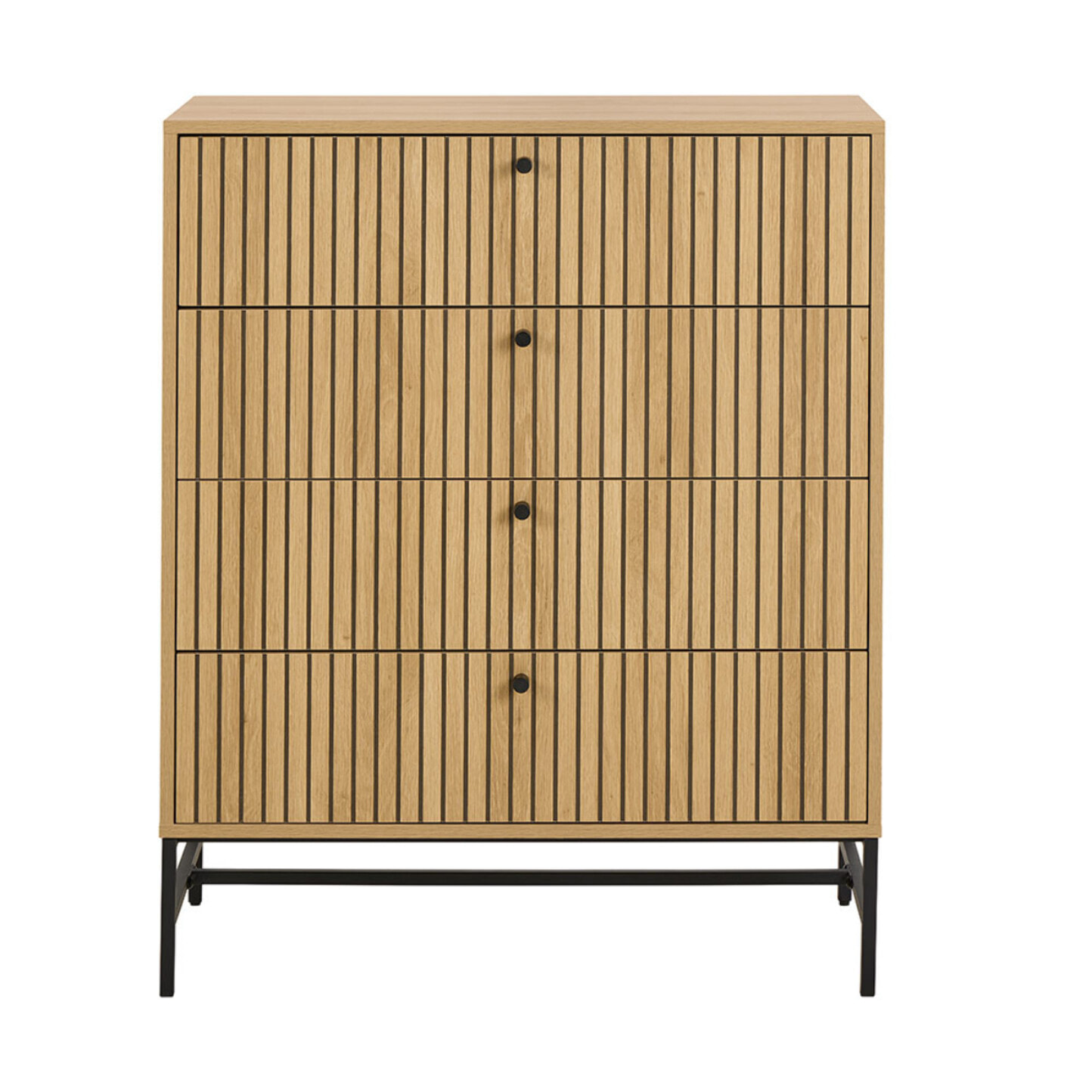 Marc - commode 4 tiroirs - bois - pieds en métal - Bois
