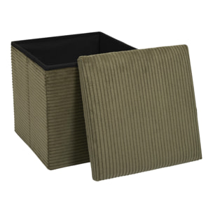 Coffre Pouf Pliable Cotele Scott Vert