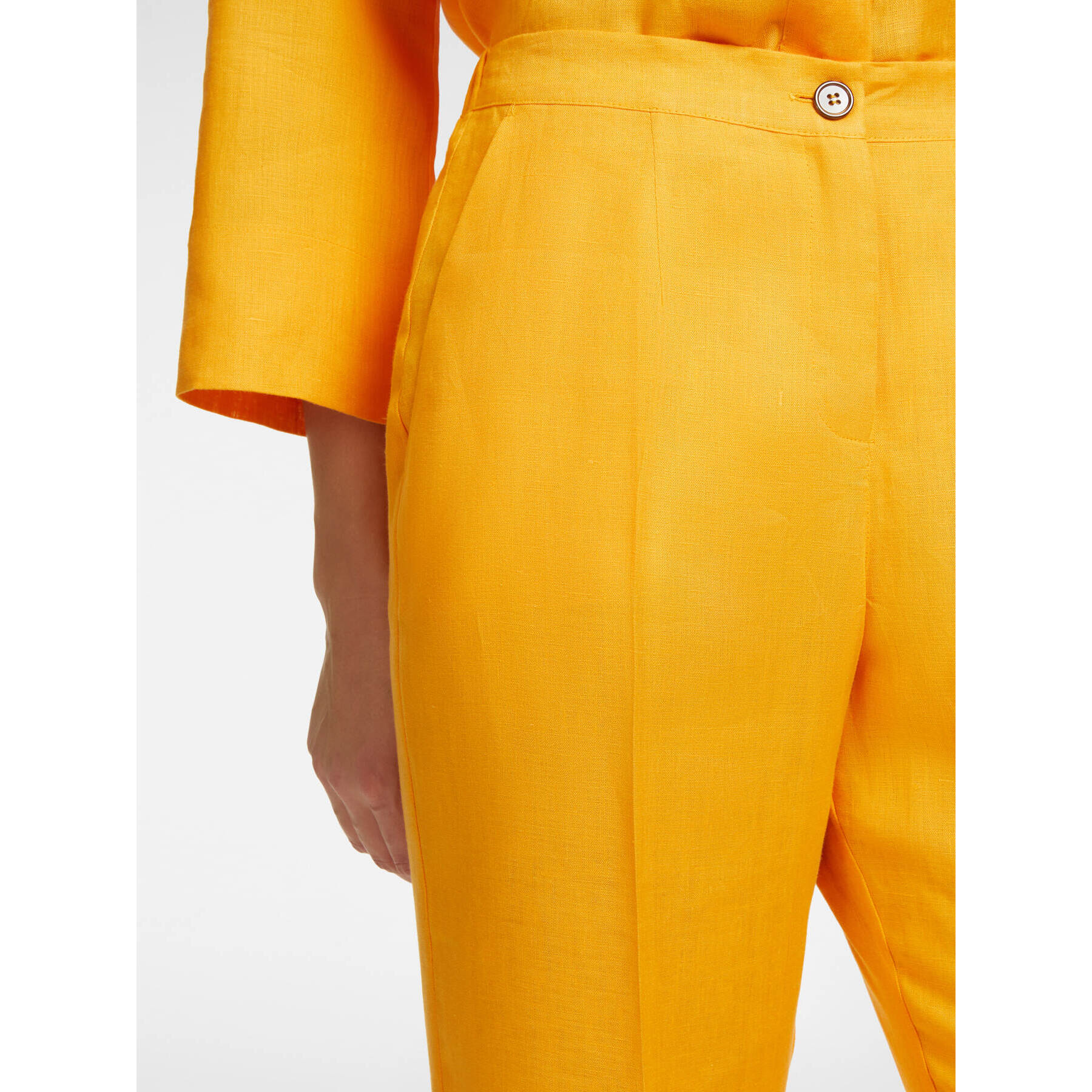 Elena Mirò - pantalones de lino - Amarillo