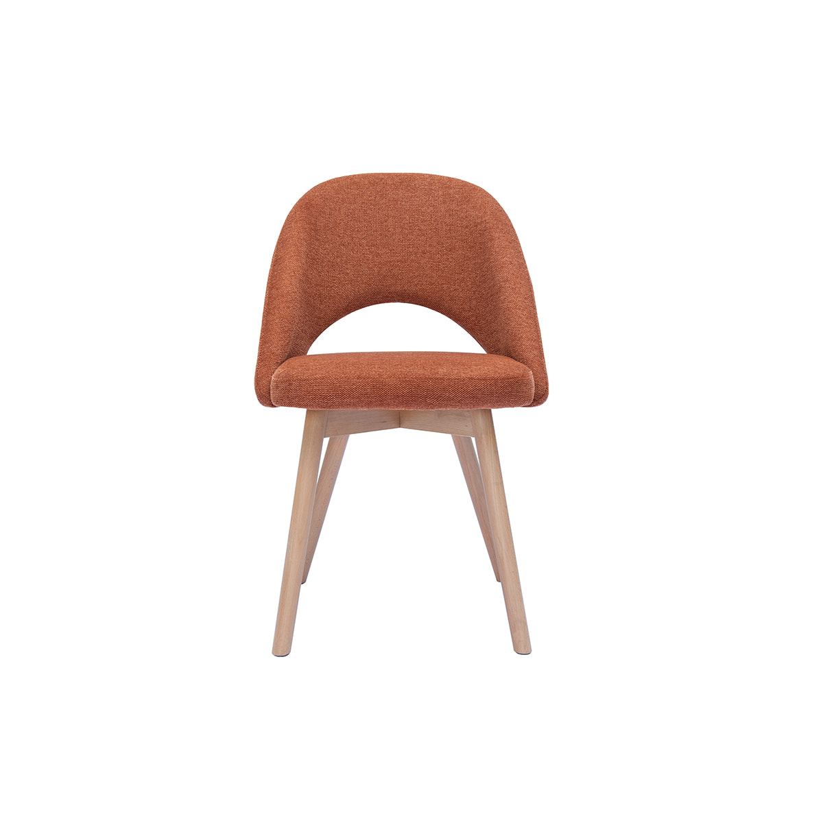 Chaises scandinaves en tissu effet velours texturé terre brûlée et bois clair (lot de 2) COSETTE