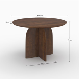 Table ronde en bois de manguier 4 places - Caïpi