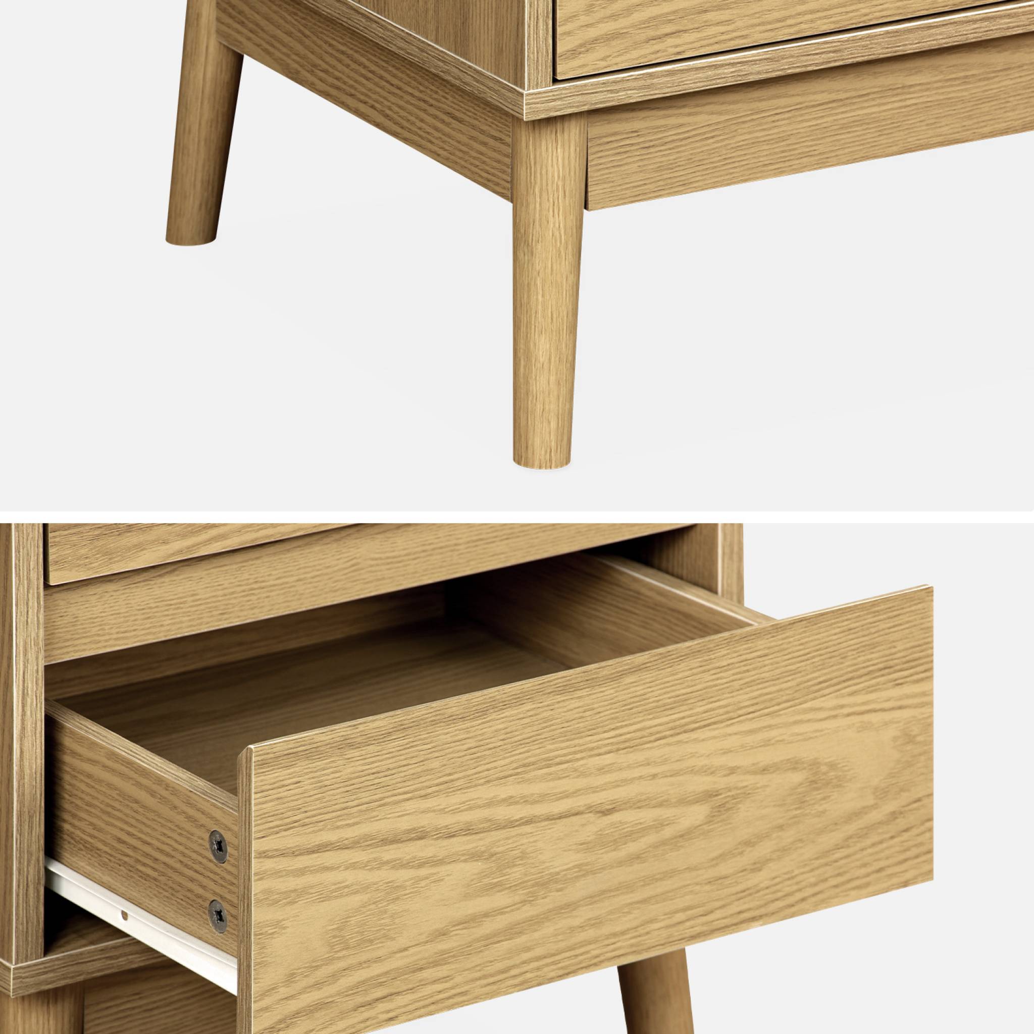 Lot de 2 tables de chevet décor bois. deux tiroirs