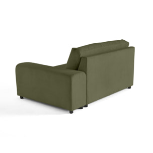 Garance - module d'assise 2 places avec accoudoir droit - en velours côtelé - Vert