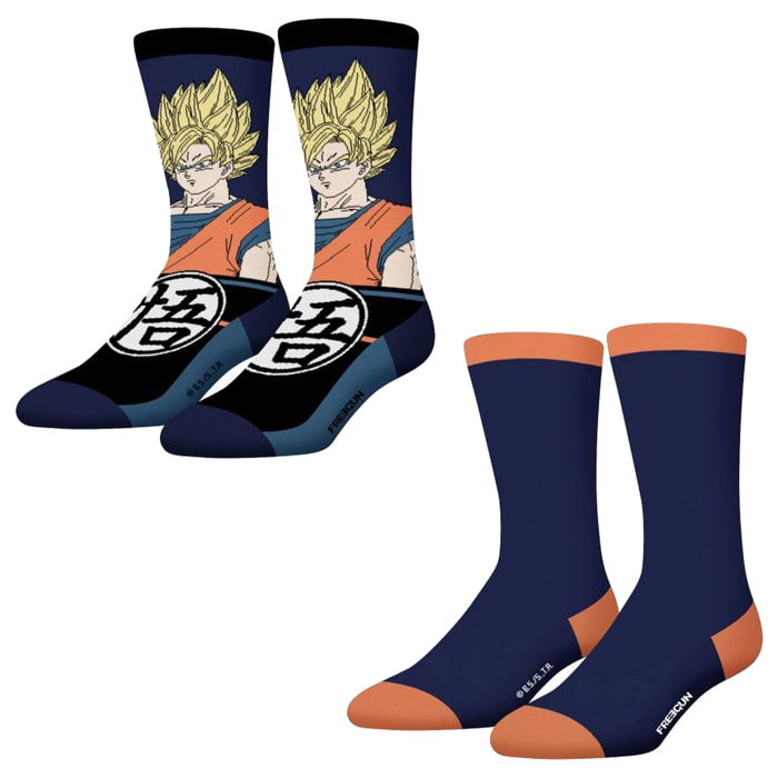 Set de 2 calcetines algodón freegun colección dragon ball para hombre