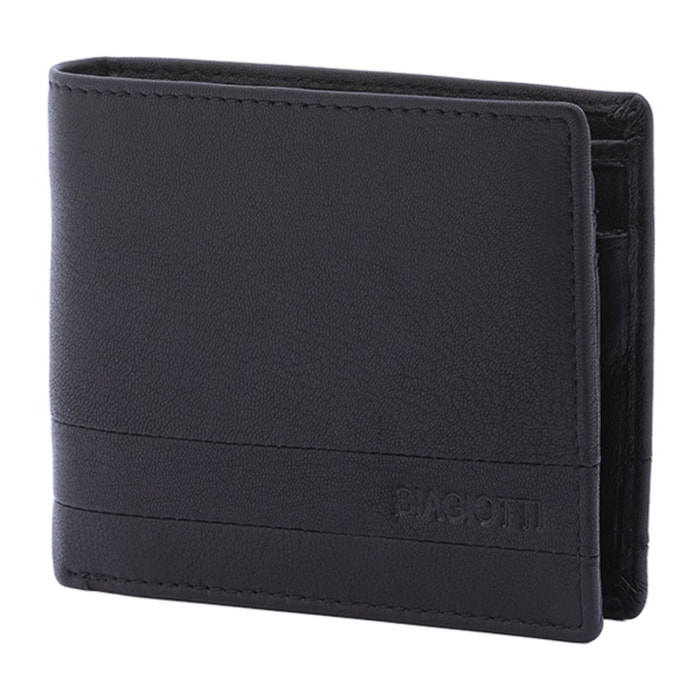 Portafoglio uomo in vera pelle - Modello False - Casual - 9.5 x 12.0 x 3.0 cm