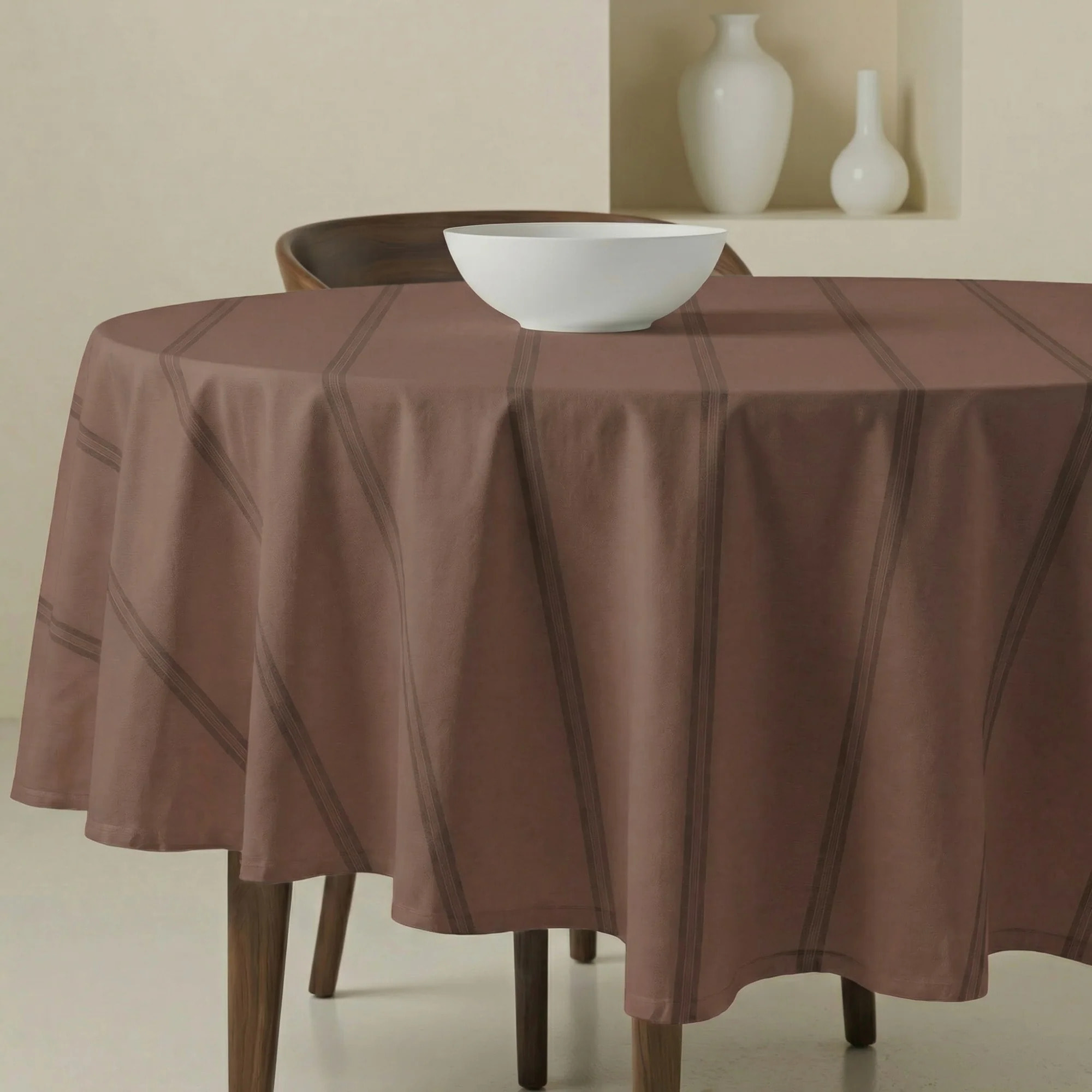 Nappe ronde anti-taches Nua Terre cuite