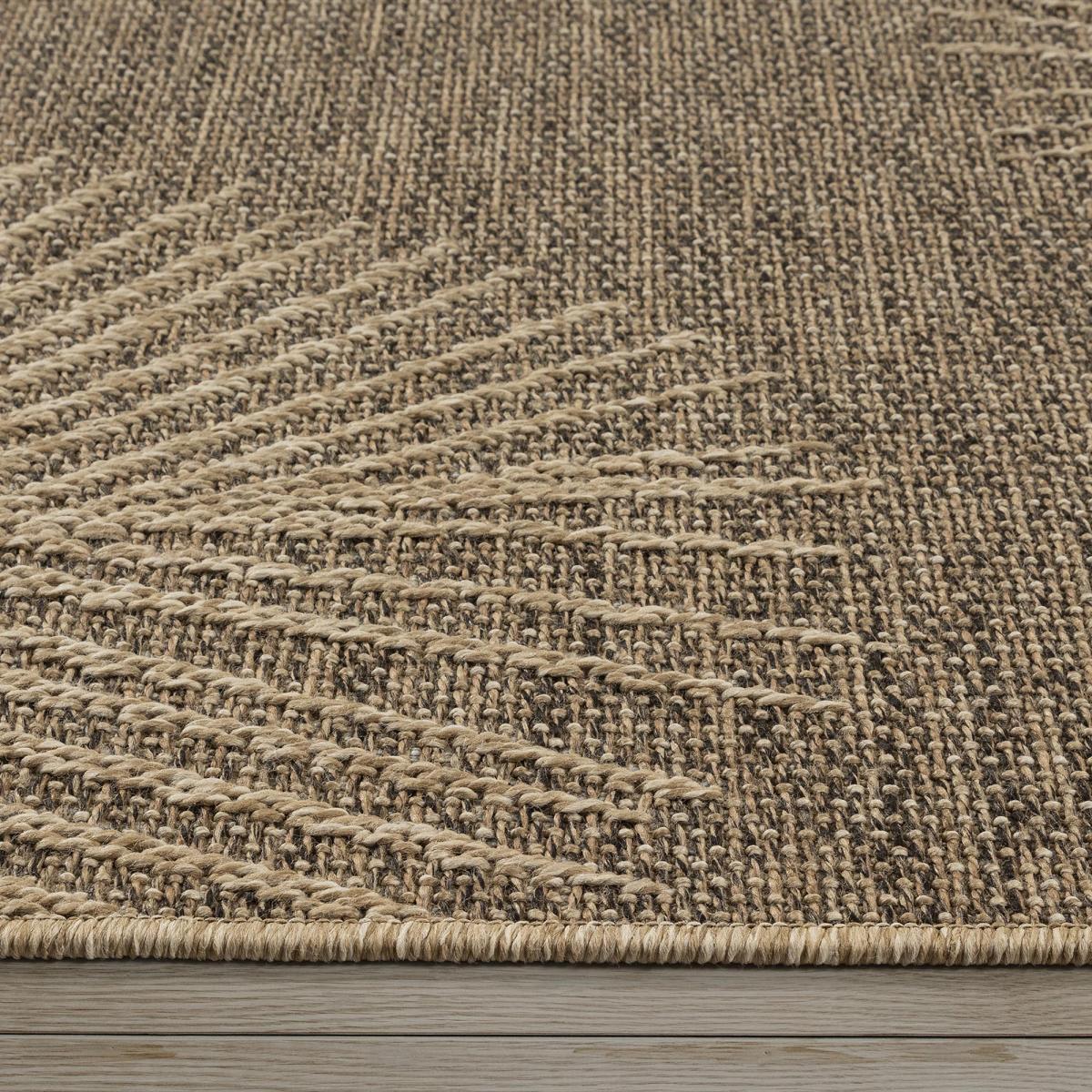 Tapis extérieur intérieur NOLIM aspect jute motif feuilles