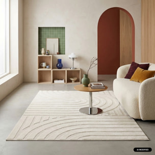 Tapis intérieur motifs arches crème BLAKE