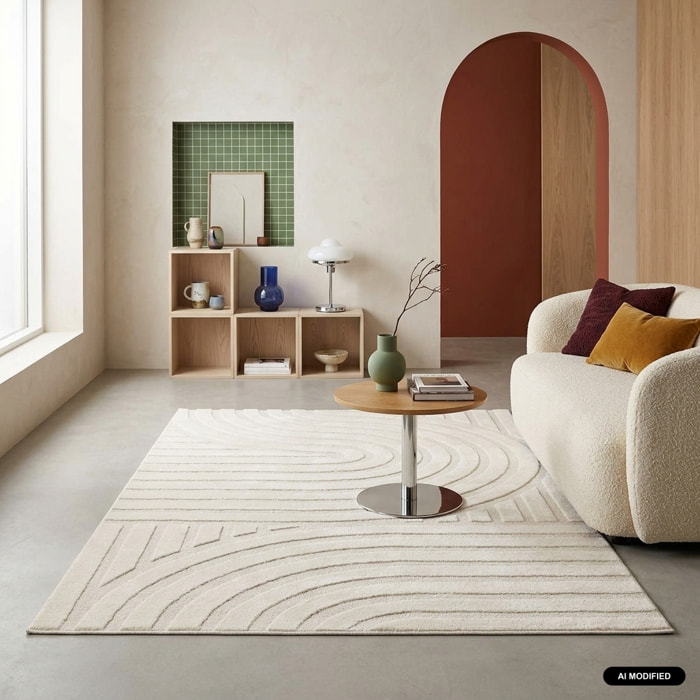 Tapis intérieur motifs arches crème BLAKE