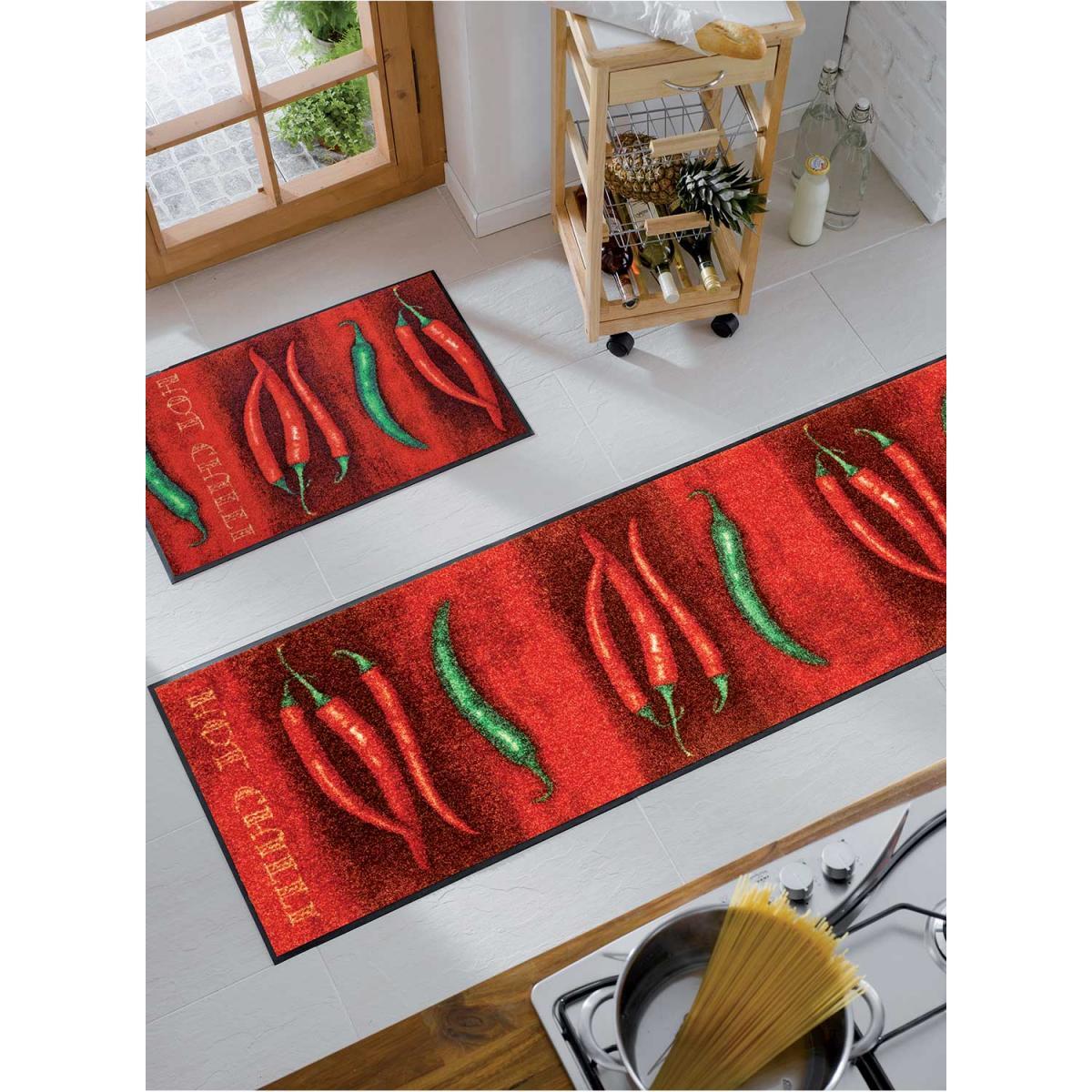 Tapis de couloir tissé motif floral HURE