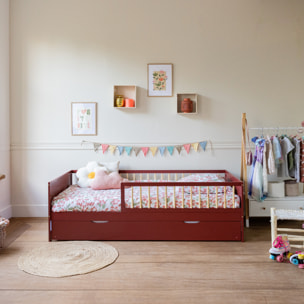 Lit gigogne pour enfant 190x90cm terracotta ADAM