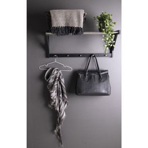 Appendiabiti da parete Padova in legno e acciaio nero 78x32 cm