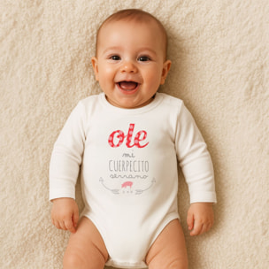 Body bebé manga larga personalizado frases