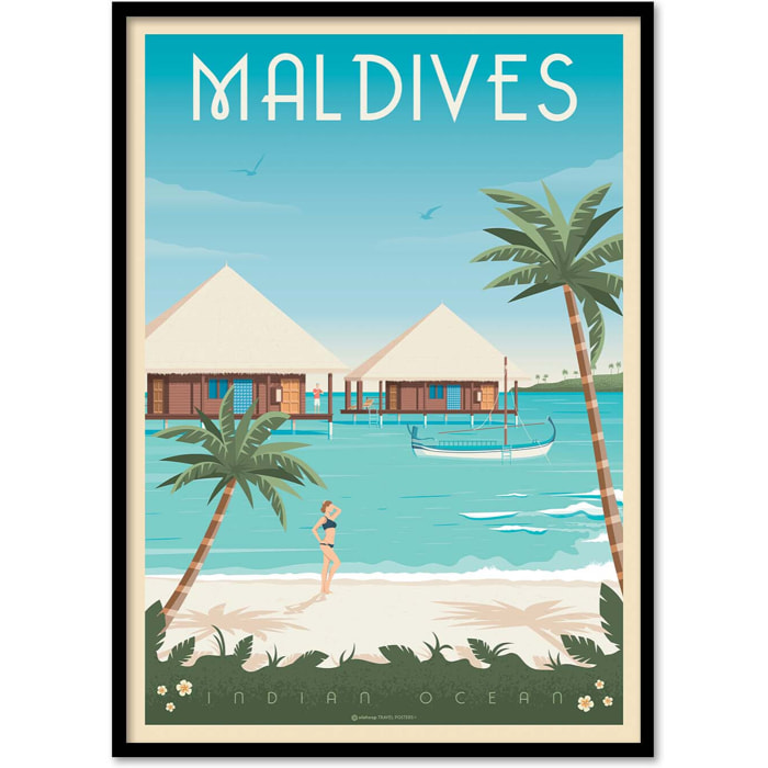Affiche - Maldives - Olahoop Travel Posters