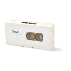 Plateau en bambou avec 2 bols Shoku