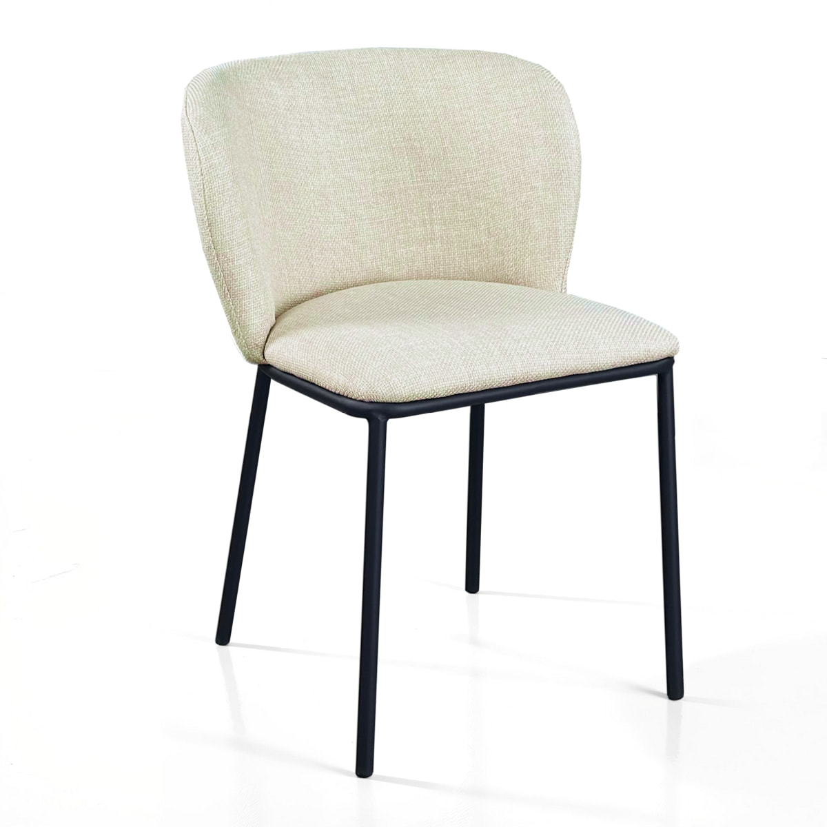 Lot de 4 chaises de salle à manger Tomasucci NENE', en tissu, beige, 60 × 56 × 76 cm