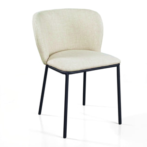Lot de 4 chaises de salle à manger Tomasucci NENE', en tissu, beige, 60 × 56 × 76 cm