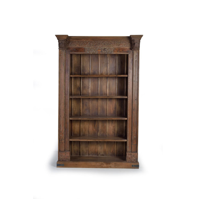 Librería de Madera de Mango 142 Cm Estilo Rústico Contemporáneo