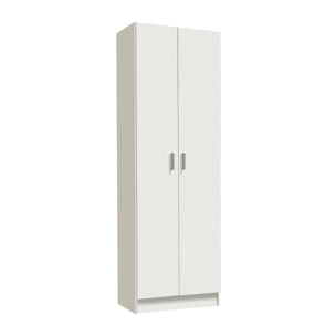 Armadio multiuso Portsmouth, Mobile ausiliario a 2 ante, Guardaroba portascarpe moderno, Scarpiera verticale, cm 59x37h180, Bianco