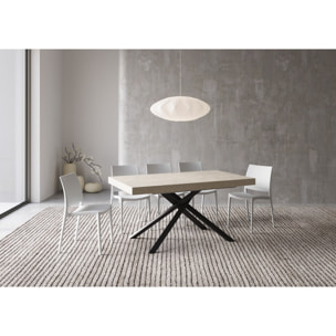 Mesa extensible 80x160/244 cm Karida cachemira patas antracita