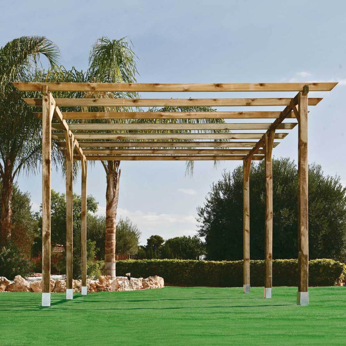 Kit Pérgola Madera 4x3.6x2.4 M + Postes 9x9