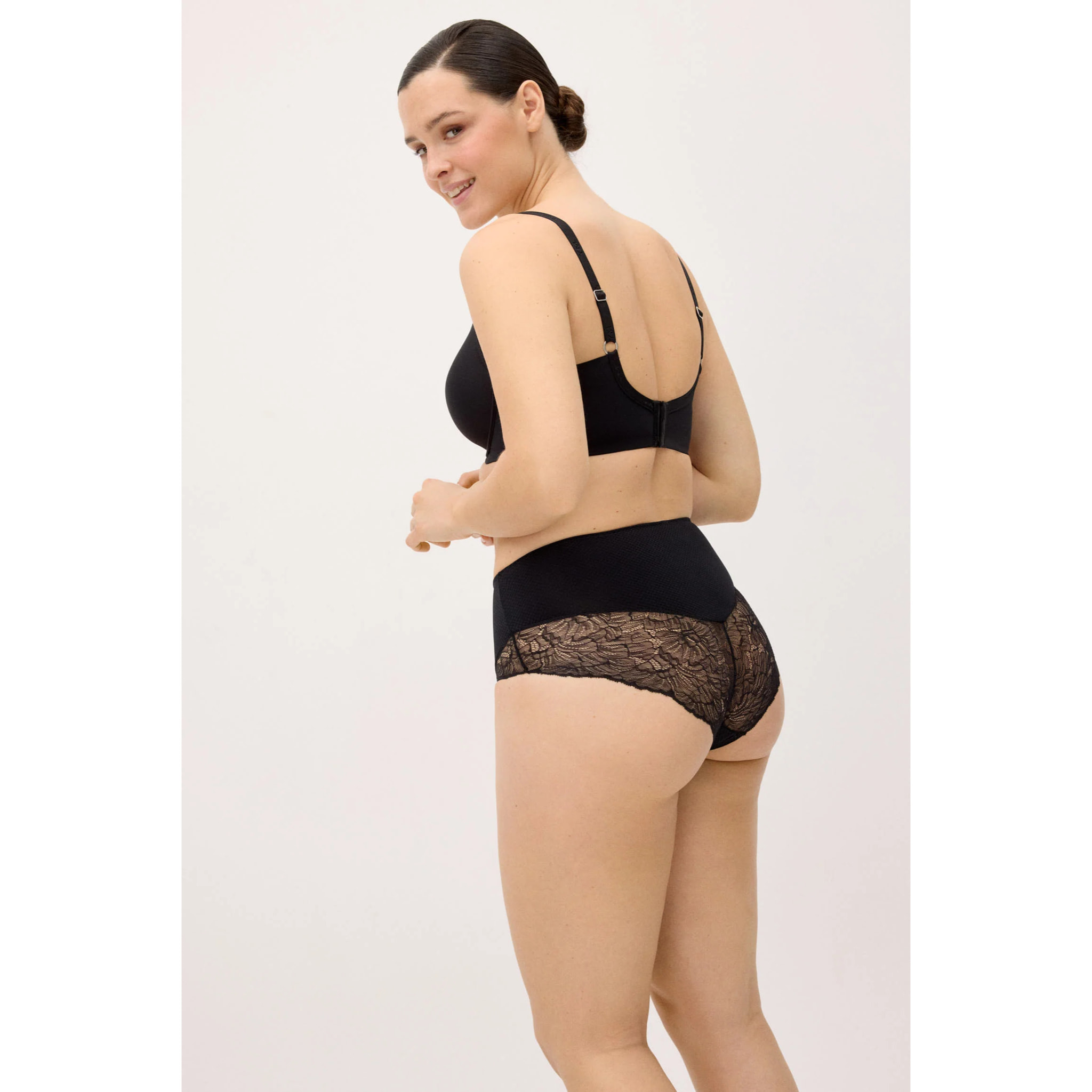 Slip vita alta donna Nero