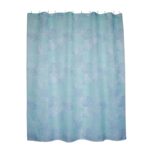 Rideau de douche Polyester JAVA CADIX 180x200cm QUALITE PREMIUM Bleu - Anneaux inclus MSV