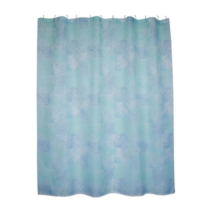Rideau de douche Polyester JAVA CADIX 180x200cm QUALITE PREMIUM Bleu - Anneaux inclus MSV