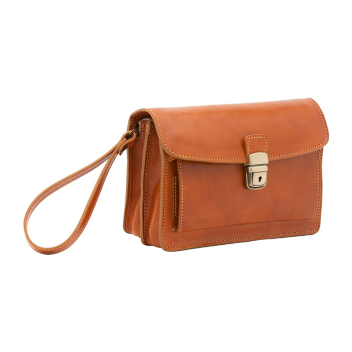 Borsa a mano da uomo in vera pelle - Modello False - 100% pelle - 24.0 x 17.0 x 8.0 cm