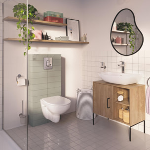 Pack WC bâti support + cuvette et abattant + plaque de commande + habillage à carreler