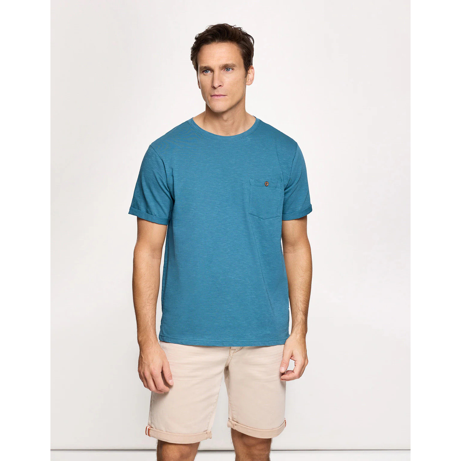 Camiseta Manga Corta Turquesa - Button