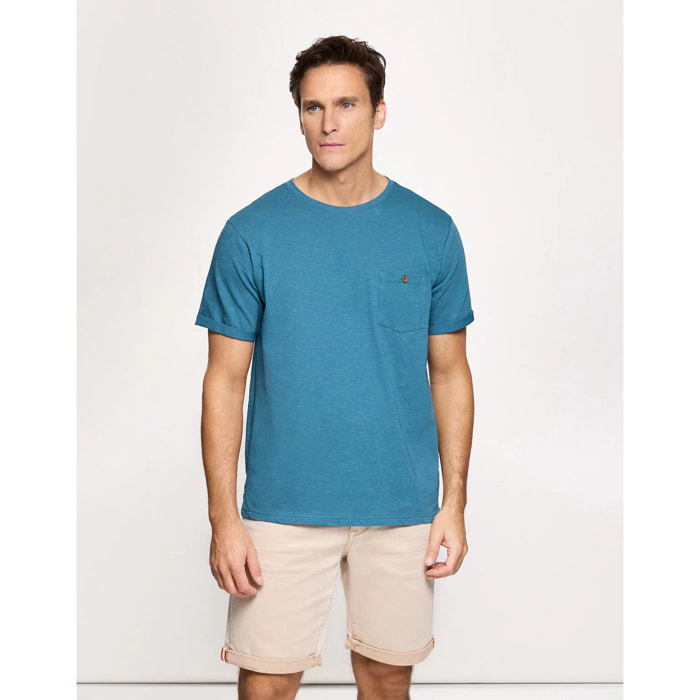 Camiseta Manga Corta Turquesa - Button